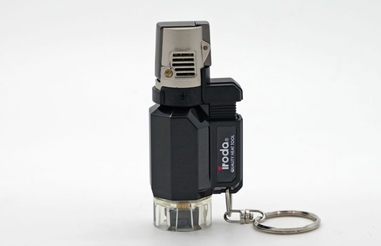 Pro iroda's AT-2056 Micro jet butane lighter in locked position