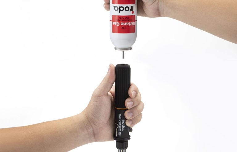 Input Butane Gas into Pro-Iroda's SOLDERPRO 100 Professional Butane Soldering Iron Filling Valve