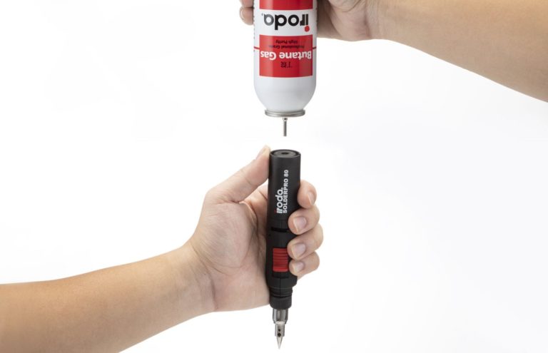 Input Butane Gas into Pro-Iroda's SOLDERPRO 80 Professional Butane Soldering Iron Filling Valve