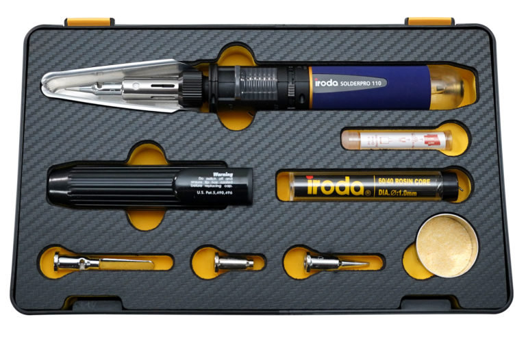 SOLDERPRO 110KB Professional Butane Soldering Iron Kit with 3 additional soldering tips from Pro-Iroda