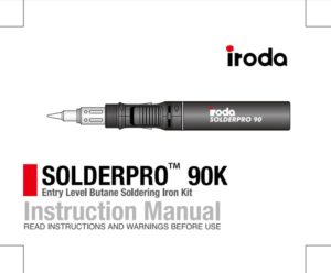Pro-Iroda's SOLDERPRO 90K Professional Butane Soldering Iron Kit Manual