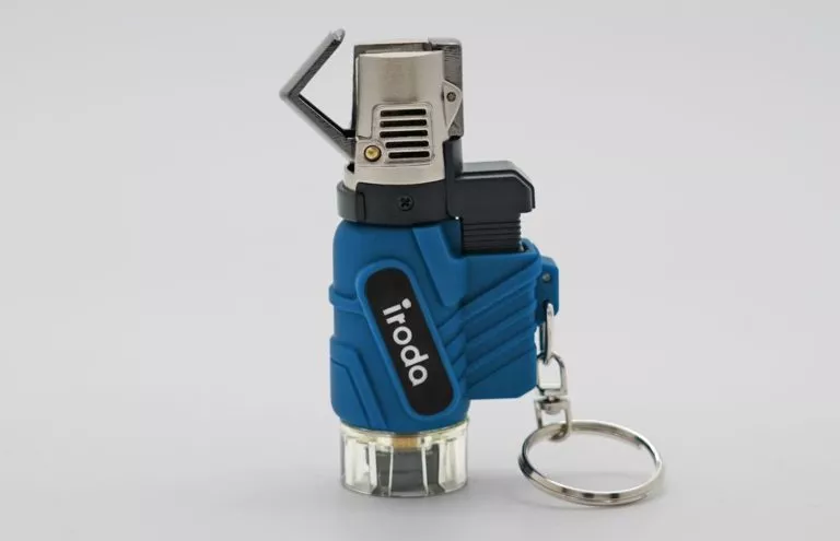AT-2057 Micro butane jet lighter perfect for outdoors and adventures from Pro-Iroda with keychain