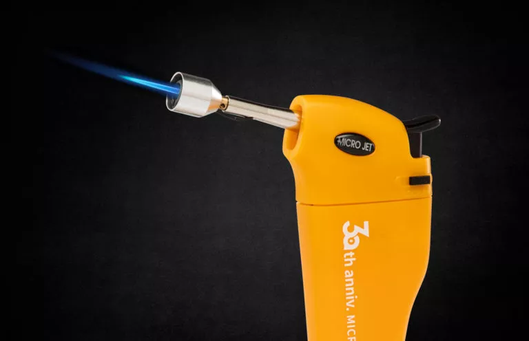Pin point flame of MJ-352 Micro jet precision handheld lighter with extended nozzle from Pro-Iroda