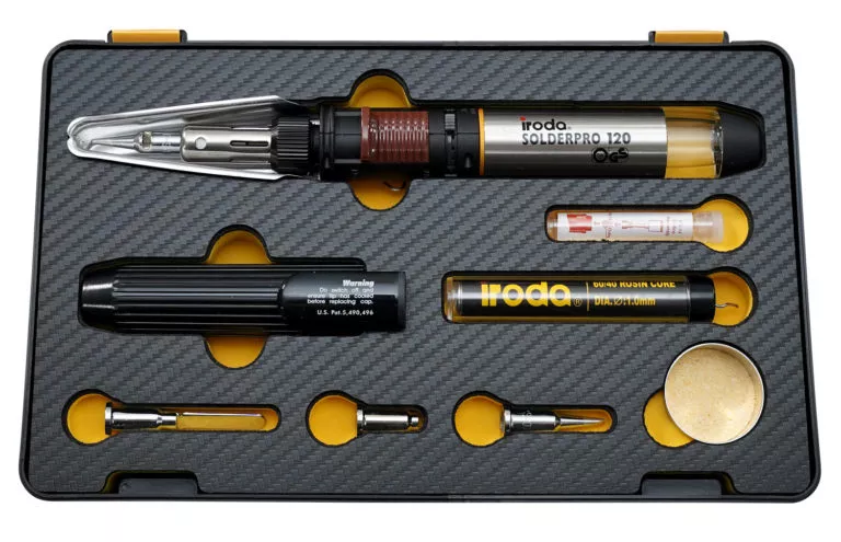 SOLDERPRO 120K Professional Butane Soldering Iron Kit with 3 additional soldering tips from Pro-Iroda