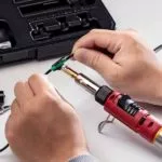 Using Pro-Iroda's SOLDERPRO 150K Professional Butane Soldering Iron Kit to do Heat Shrinking for a Wire