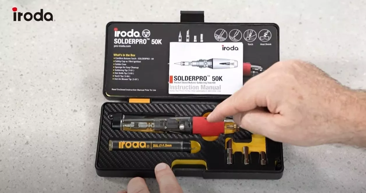 Discover the SOLDERPRO 50K Pocket size Professional Butane Soldering Iron Kit